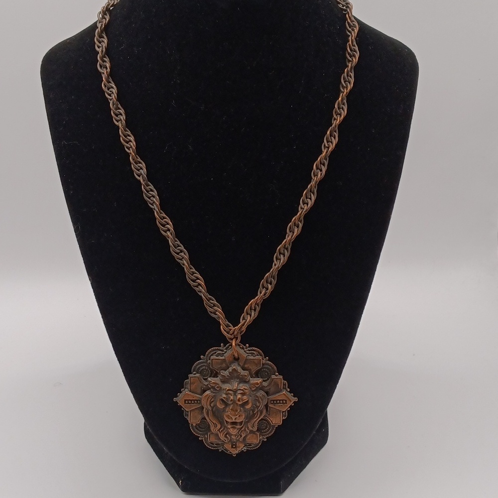 RARE Vintage Lion Head Medallion Antique Statement BOHO GOTH, Baroque